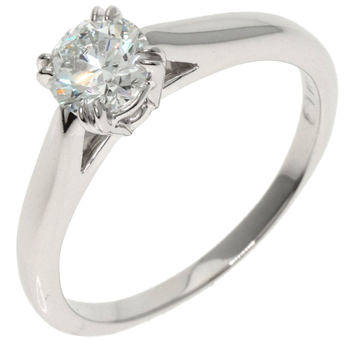 HARRY WINSTON Solitaire Round Face 1P Diamond Ring Platinum PT950 Ladies [Used]