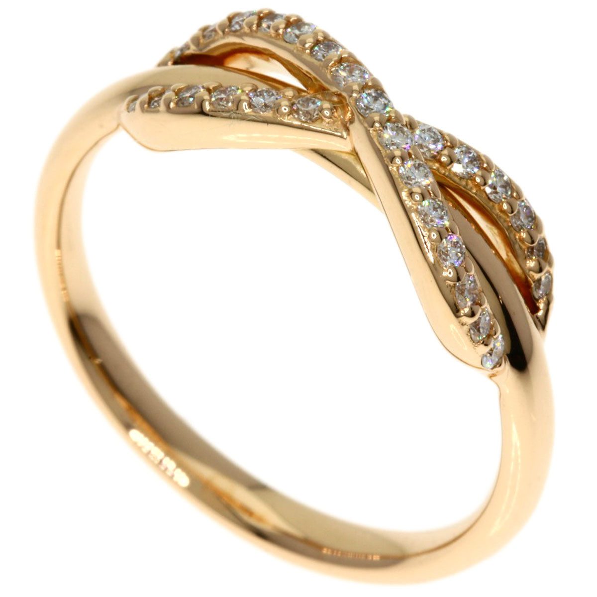 TIFFANY&Co. Infinity Diamond Ring K18 Pink Gold Ladies [Used]