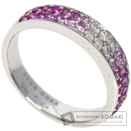 STAR JEWELRY Pink Sapphire Diamond Ring K18 White Gold Ladies [Used]