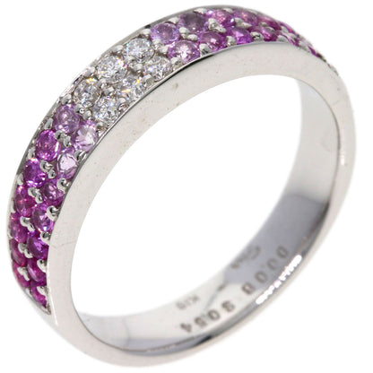 STAR JEWELRY Pink Sapphire Diamond Ring K18 White Gold Ladies [Used]