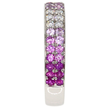 STAR JEWELRY Pink Sapphire Diamond Ring K18 White Gold Ladies [Used]