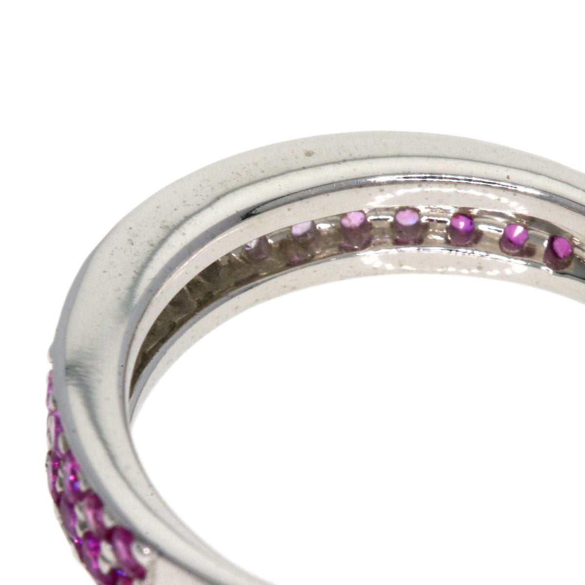 STAR JEWELRY Pink Sapphire Diamond Ring K18 White Gold Ladies [Used]