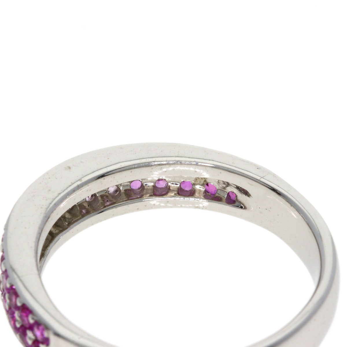 STAR JEWELRY Pink Sapphire Diamond Ring K18 White Gold Ladies [Used]