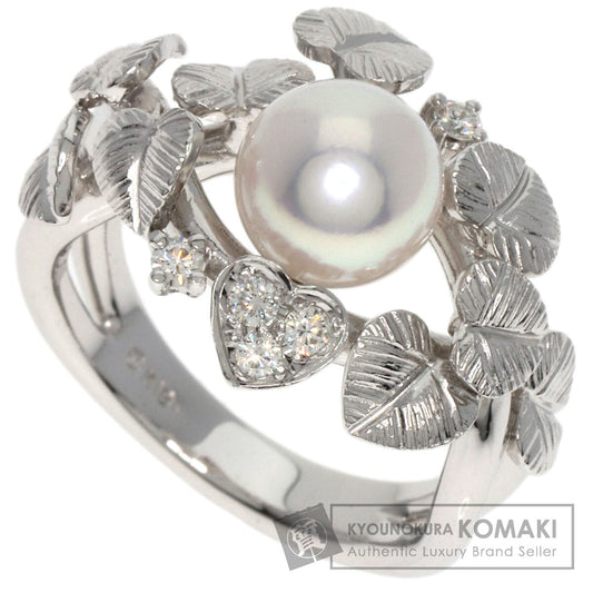 MIKIMOTO Pearl Pearl Diamond Ring K18 White Gold Ladies [Used]