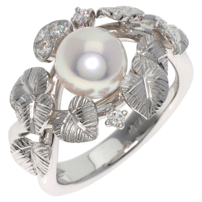 MIKIMOTO Pearl Pearl Diamond Ring K18 White Gold Ladies [Used]