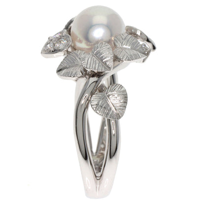 MIKIMOTO Pearl Pearl Diamond Ring K18 White Gold Ladies [Used]