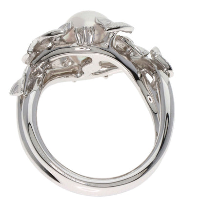 MIKIMOTO Pearl Pearl Diamond Ring K18 White Gold Ladies [Used]
