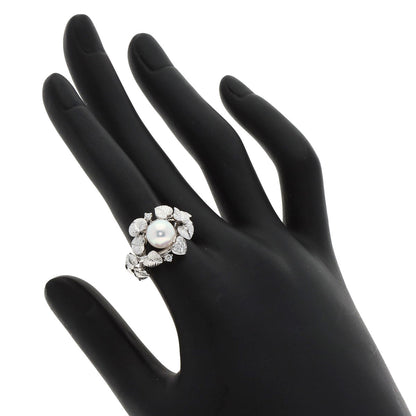 MIKIMOTO Pearl Pearl Diamond Ring K18 White Gold Ladies [Used]