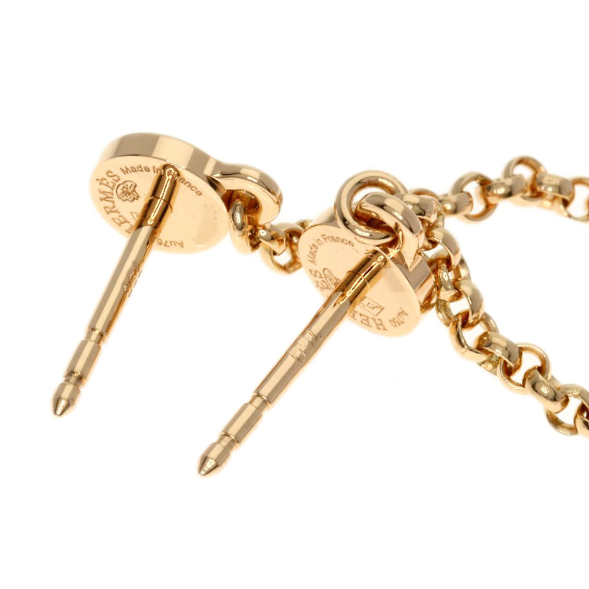 HERMES Kelly Clochette Diamond earring K18 Pink Gold Ladies [Used]