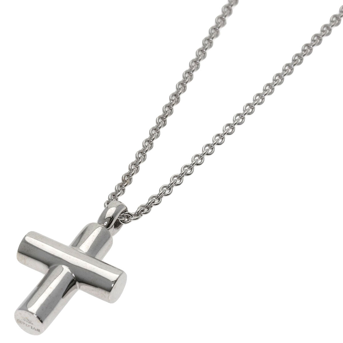 BVLGARI   Necklace Latin Cross K18 White Gold Ladies