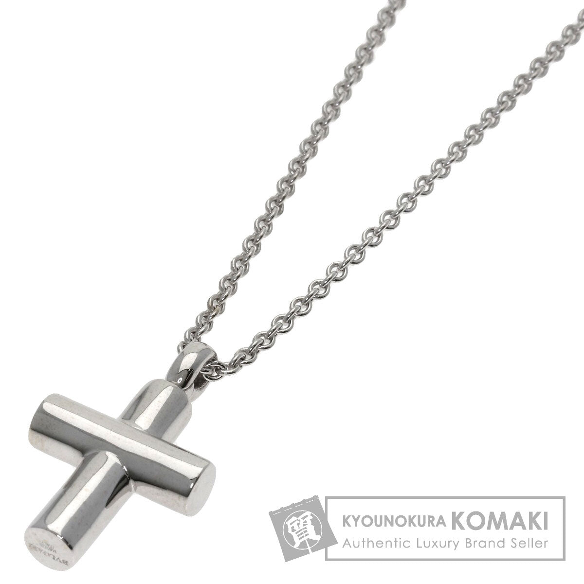 BVLGARI   Necklace Latin Cross K18 White Gold Ladies