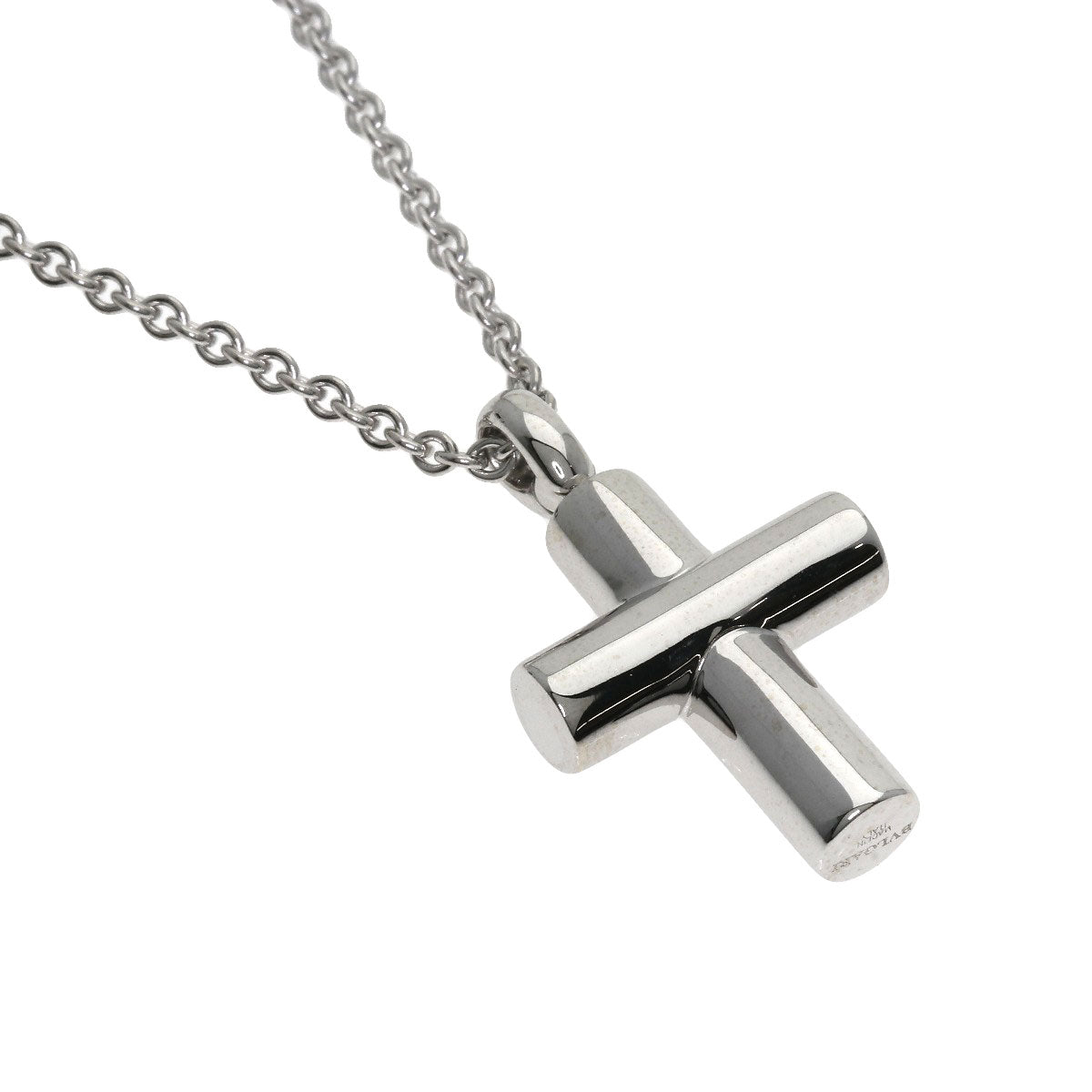 BVLGARI   Necklace Latin Cross K18 White Gold Ladies
