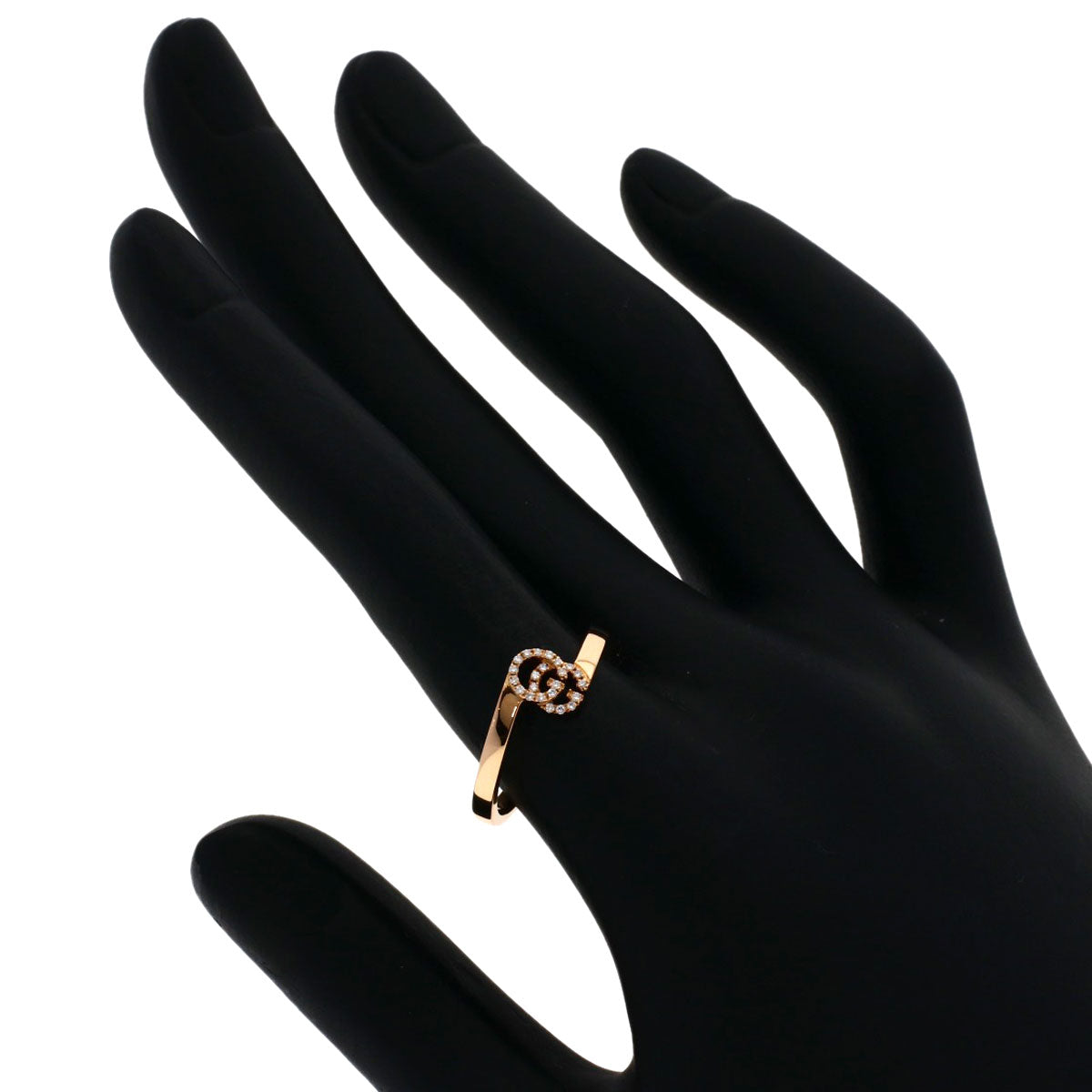 GUCCI GG Running Diamond #14 Ring K18 Pink Gold Ladies [Used]