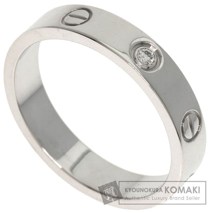CARTIER Mini love ring 1P Diamond #55 Ring K18 White Gold Ladies [Used]