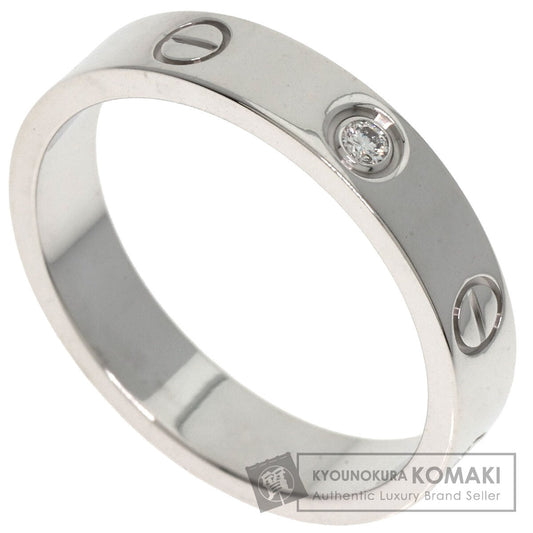 CARTIER Mini love ring 1P Diamond #55 Ring K18 White Gold Ladies [Used]