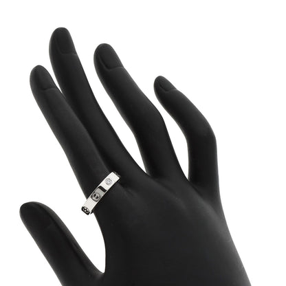CARTIER Mini love ring 1P Diamond #55 Ring K18 White Gold Ladies [Used]