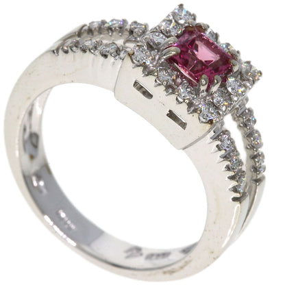 Ponte Vecchio Pink　Tourmaline Diamond Ring K18 White Gold Ladies [Used]