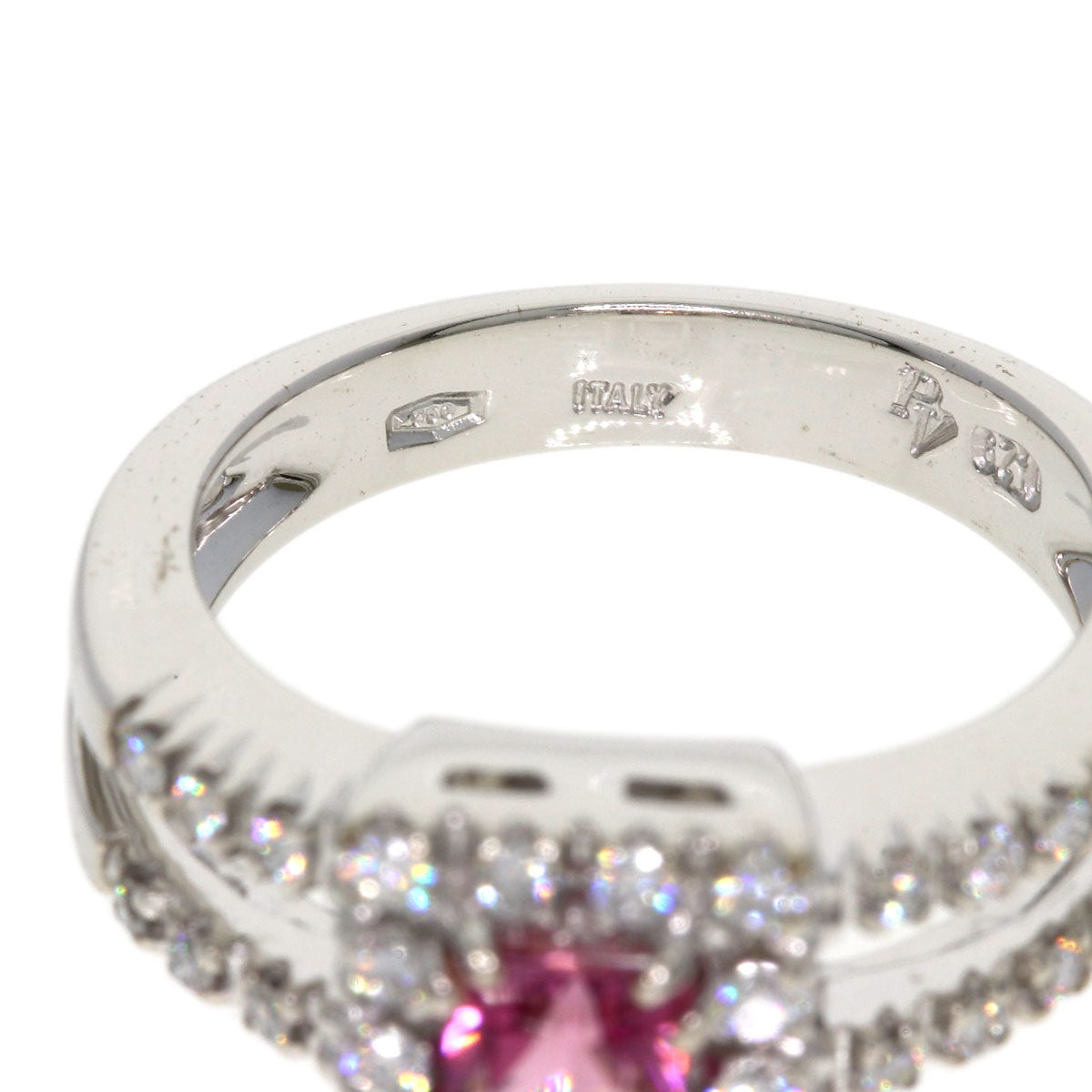 Ponte Vecchio Pink　Tourmaline Diamond Ring K18 White Gold Ladies [Used]