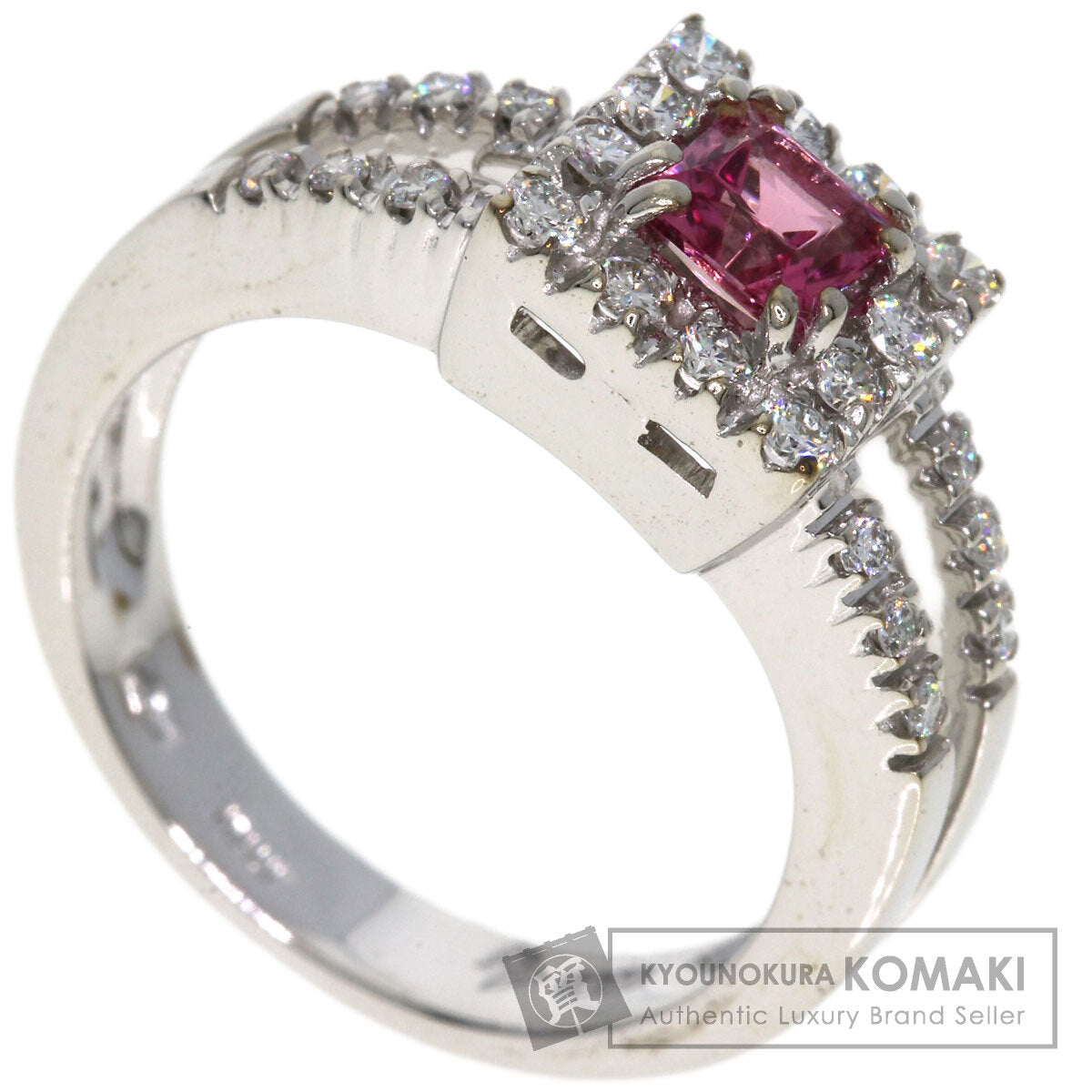 Ponte Vecchio Pink　Tourmaline Diamond Ring K18 White Gold Ladies [Used]