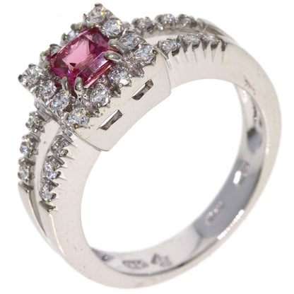 Ponte Vecchio Pink　Tourmaline Diamond Ring K18 White Gold Ladies [Used]