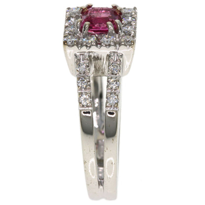 Ponte Vecchio Pink　Tourmaline Diamond Ring K18 White Gold Ladies [Used]