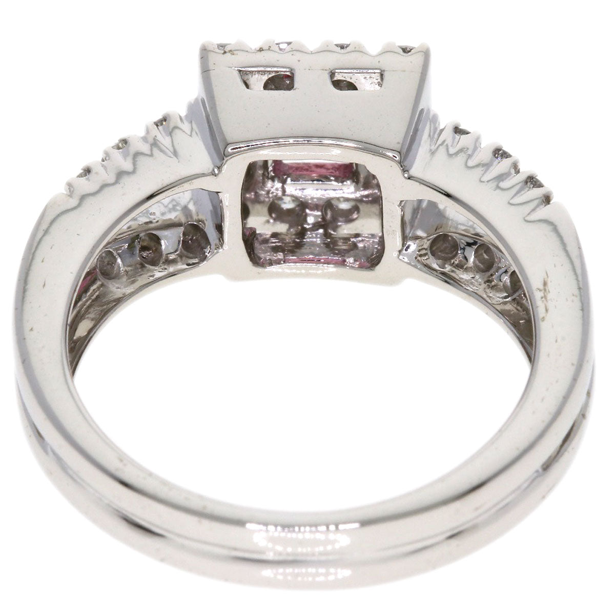 Ponte Vecchio Pink　Tourmaline Diamond Ring K18 White Gold Ladies [Used]