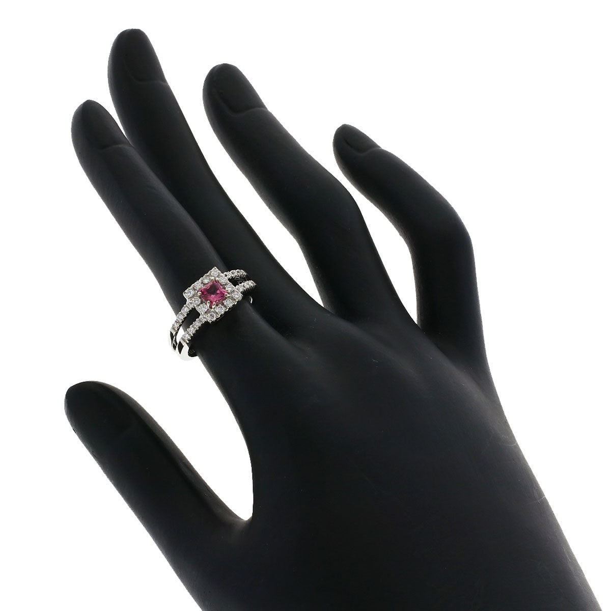 Ponte Vecchio Pink　Tourmaline Diamond Ring K18 White Gold Ladies [Used]