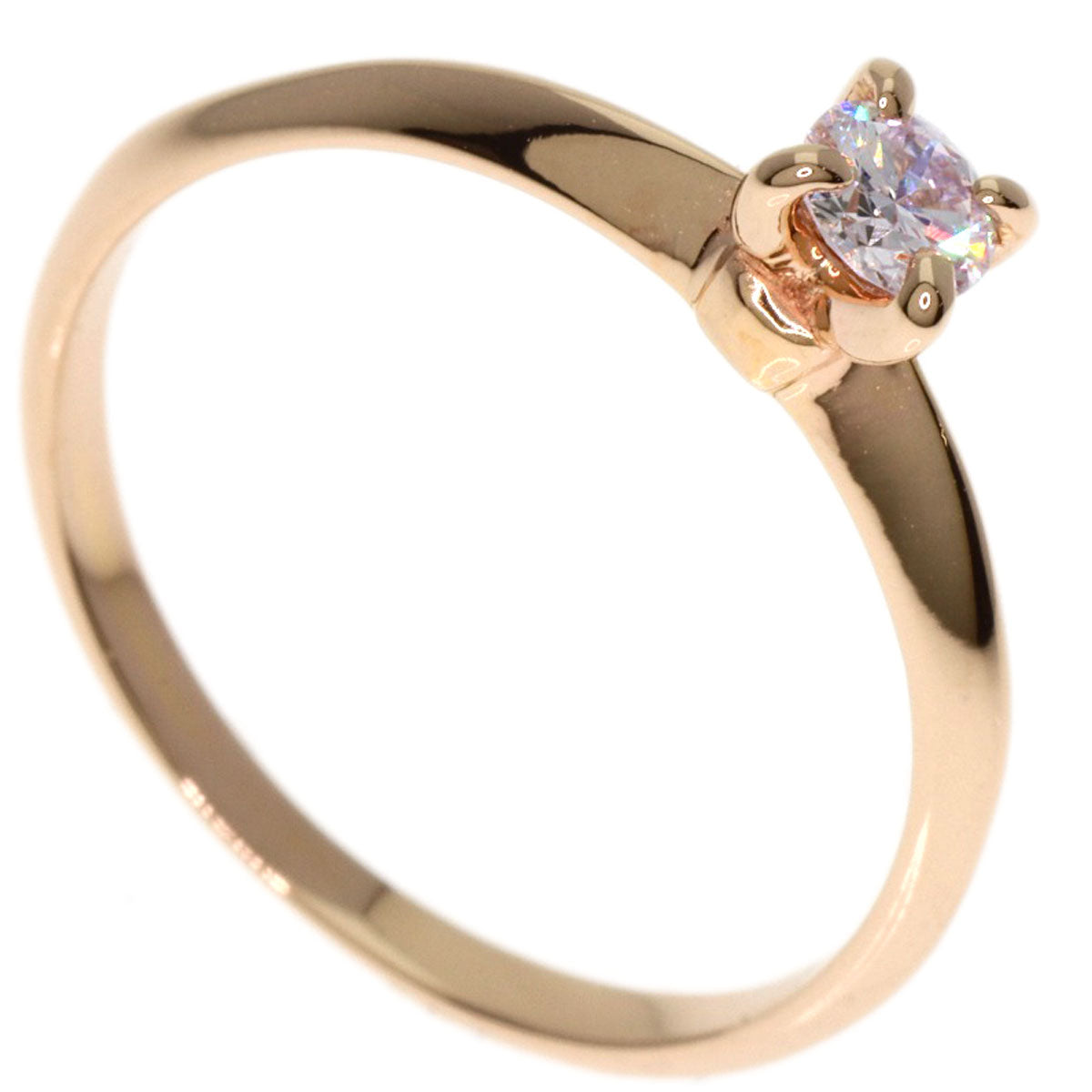 0.135ct Diamond Ring K18 Pink Gold 1.4g　Ladies
