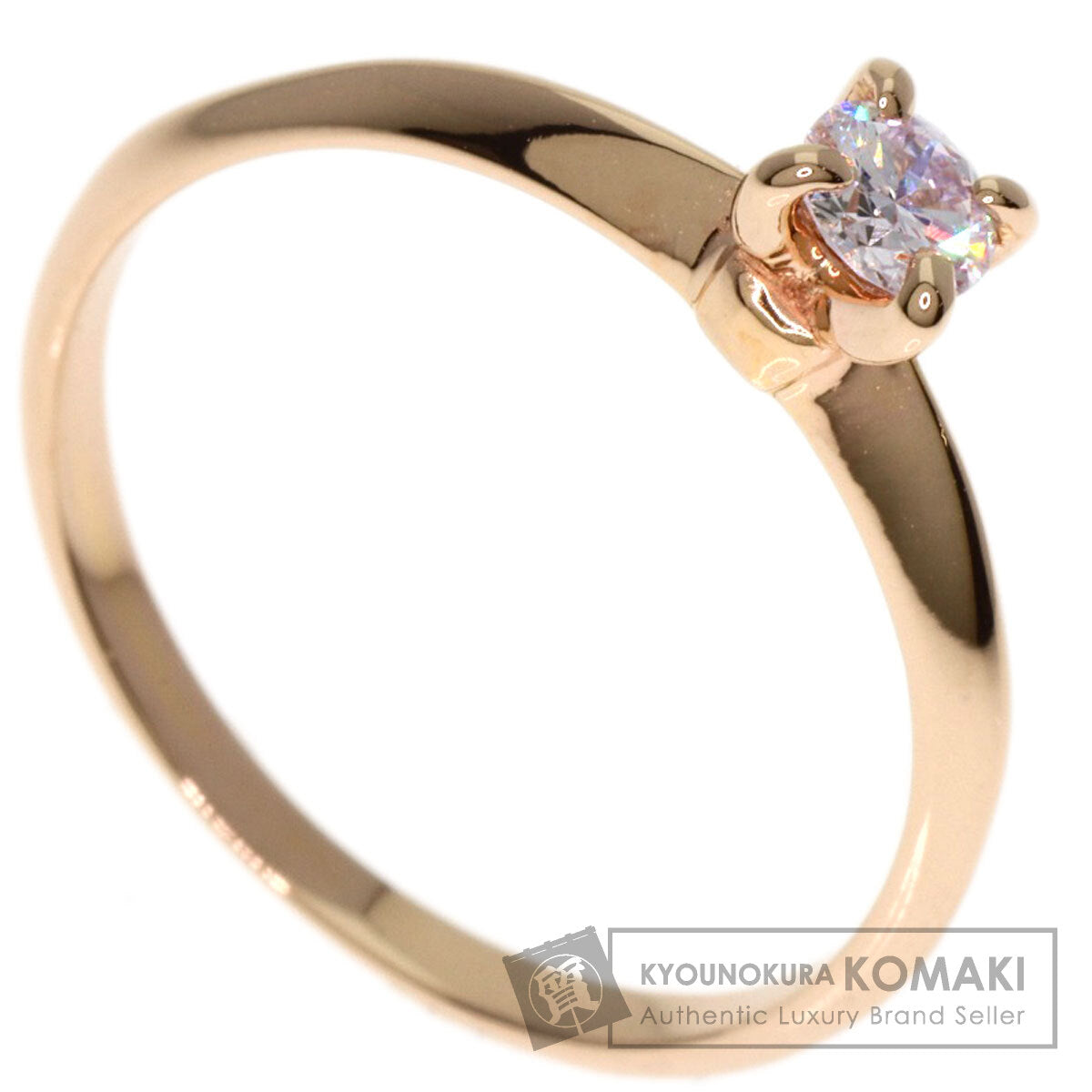 0.135ct Diamond Ring K18 Pink Gold 1.4g　Ladies
