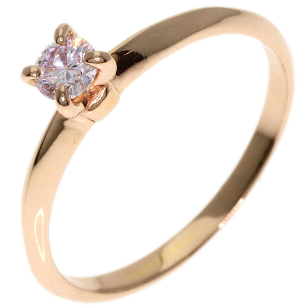 0.135ct Diamond Ring K18 Pink Gold 1.4g　Ladies
