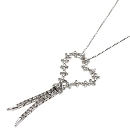 0.66ct Diamond Necklace K14 White Gold 4.5g　Ladies