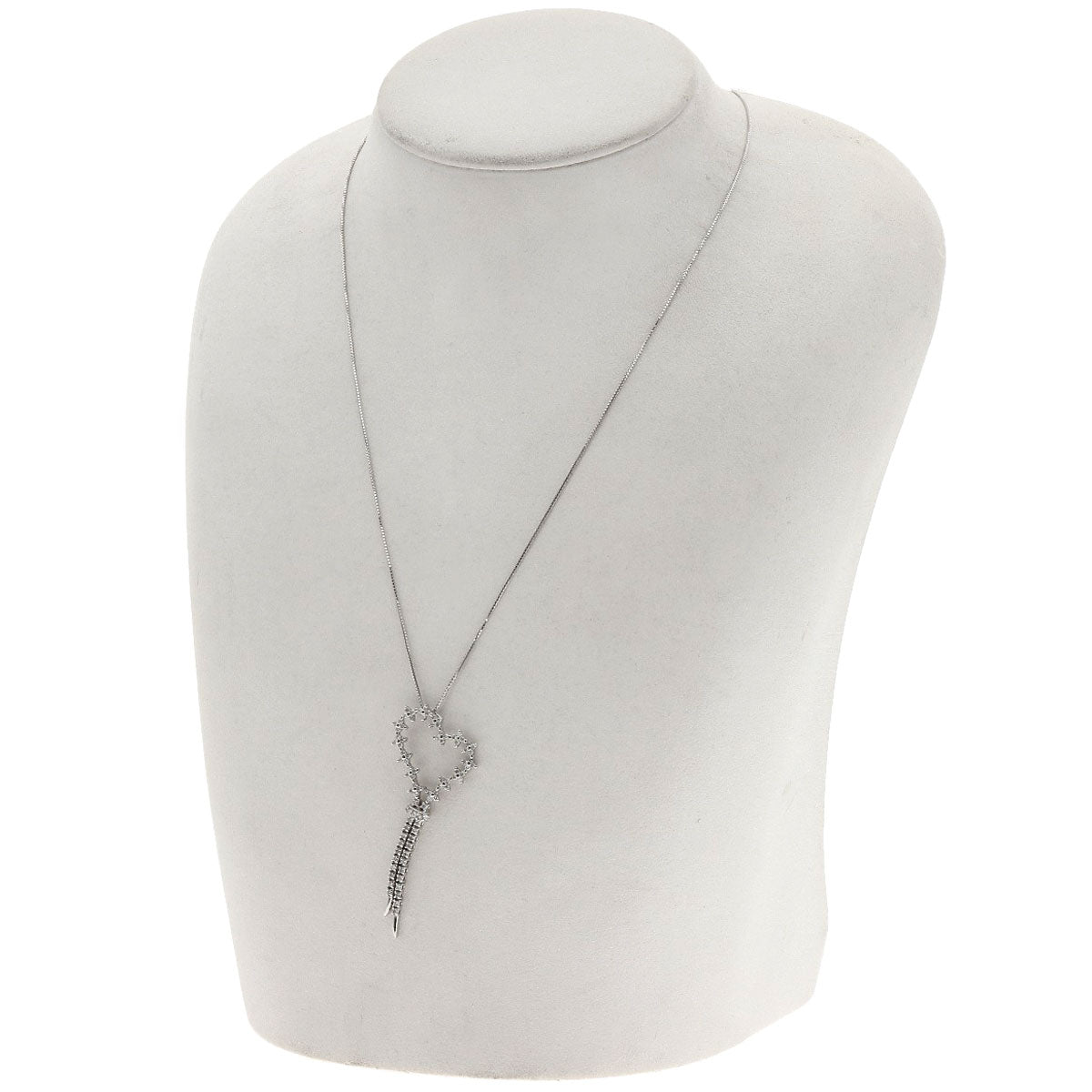 0.66ct Diamond Necklace K14 White Gold 4.5g　Ladies