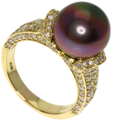 1.3ct Pearl Pearl Diamond Ring K18 Yellow Gold  8.47g�@Ladies