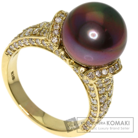 1.3ct Pearl Pearl Diamond Ring K18 Yellow Gold  8.47g�@Ladies