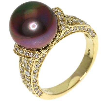 1.3ct Pearl Pearl Diamond Ring K18 Yellow Gold  8.47g�@Ladies