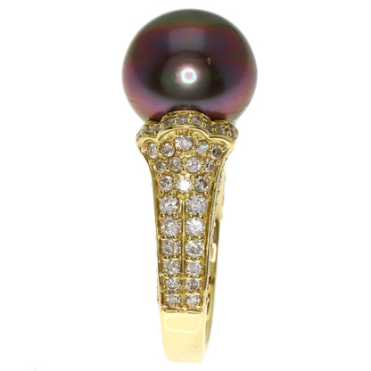 1.3ct Pearl Pearl Diamond Ring K18 Yellow Gold  8.47g�@Ladies