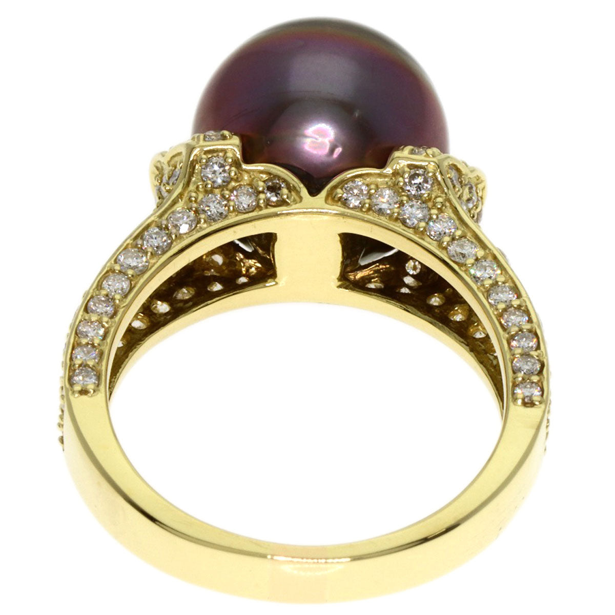 1.3ct Pearl Pearl Diamond Ring K18 Yellow Gold  8.47g�@Ladies