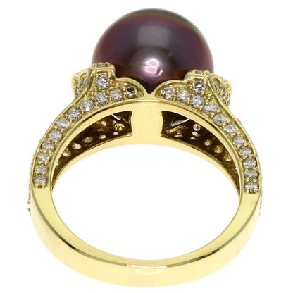 1.3ct Pearl Pearl Diamond Ring K18 Yellow Gold  8.47g�@Ladies