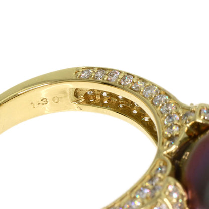 1.3ct Pearl Pearl Diamond Ring K18 Yellow Gold  8.47g�@Ladies