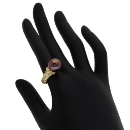 1.3ct Pearl Pearl Diamond Ring K18 Yellow Gold  8.47g�@Ladies