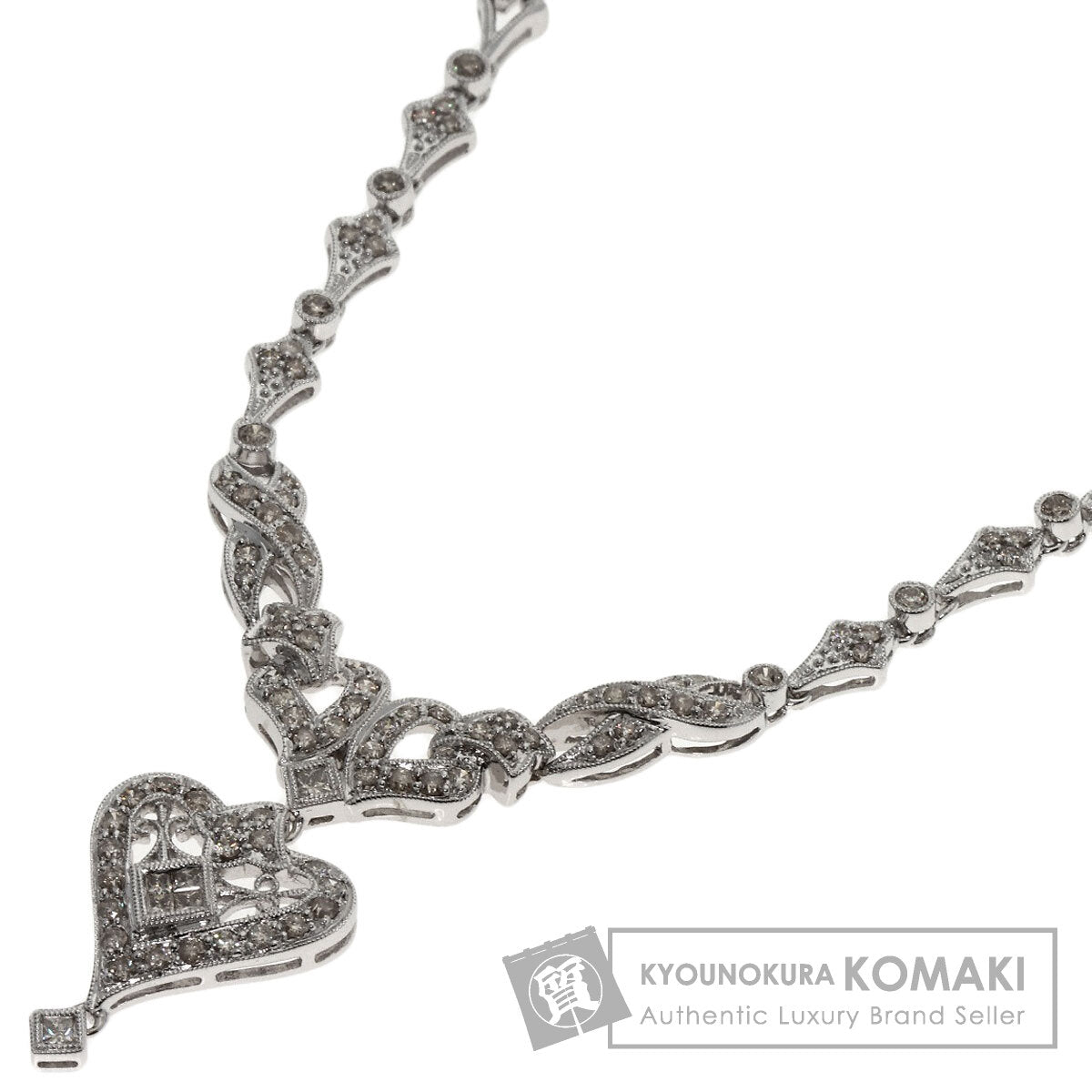 2.05ct Diamond Necklace K18 White Gold 24.4g　Ladies