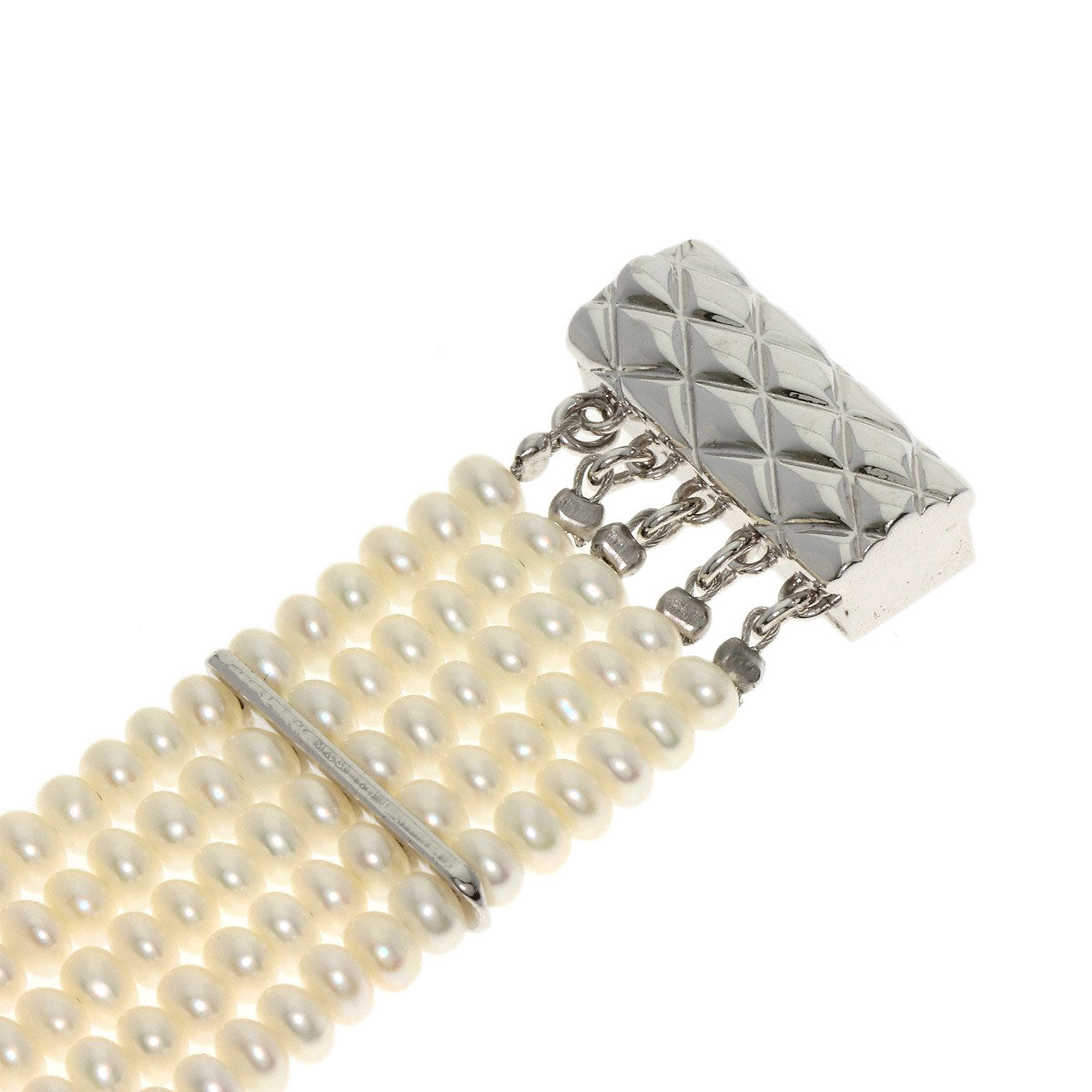 Freshwater Pearl Pearl 5 strands Bracelet Silver 925 21.4g　Ladies