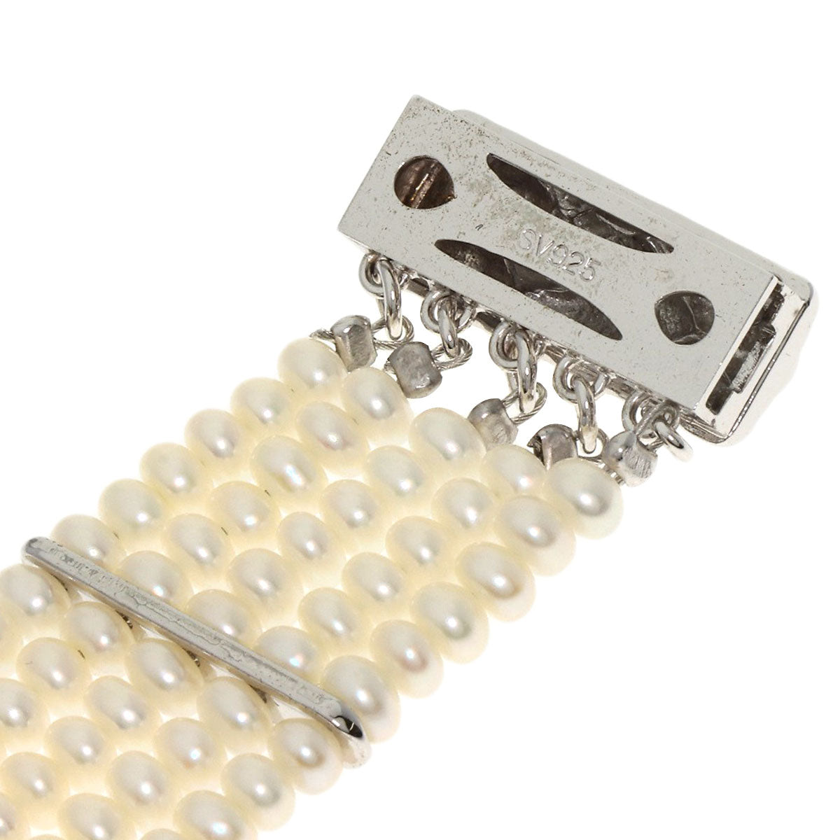 Freshwater Pearl Pearl 5 strands Bracelet Silver 925 21.4g　Ladies