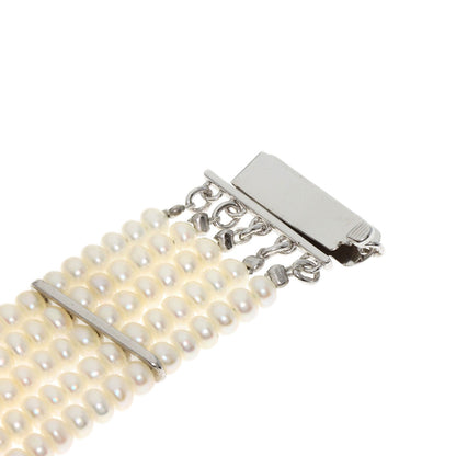 Freshwater Pearl Pearl 5 strands Bracelet Silver 925 21.4g　Ladies