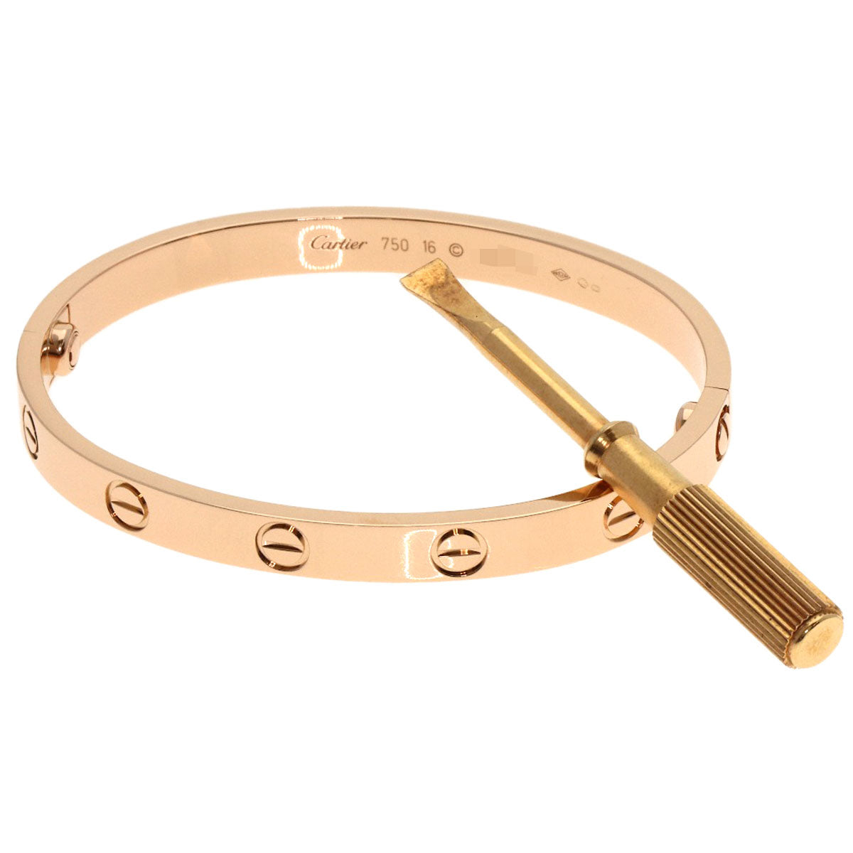 カルティエ ラブブレス ドライバー付き #16 ブレスレット K18ピンクゴールド レディース 【中古】【CARTIER】