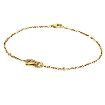 CARTIER Agraph Diamond Bracelet K18 Yellow Gold Ladies [Used]
