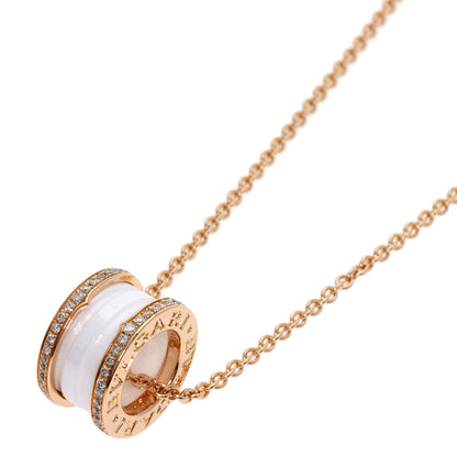 BVLGARI B.zero1 White Ceramic Diamond Necklace K18 Pink Gold Ladies [Used]