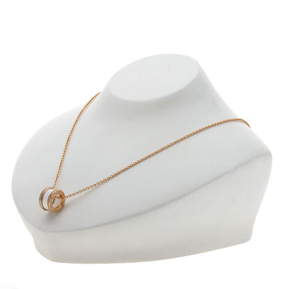 BVLGARI B.zero1 White Ceramic Diamond Necklace K18 Pink Gold Ladies [Used]