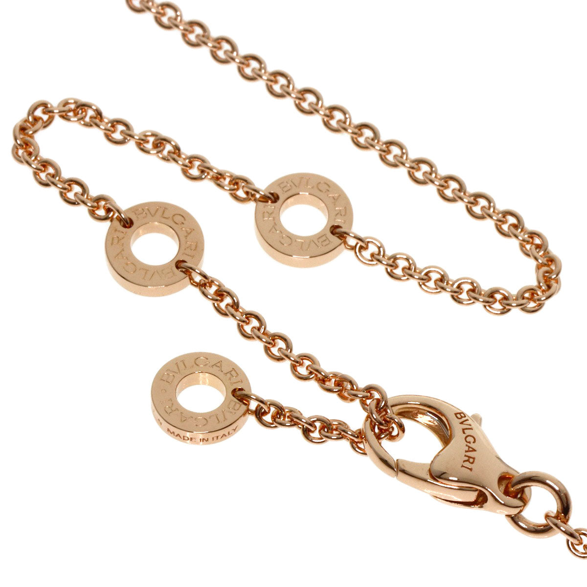 BVLGARI B.zero1 Black Ceramic Necklace K18 Pink Gold Ladies [Used]