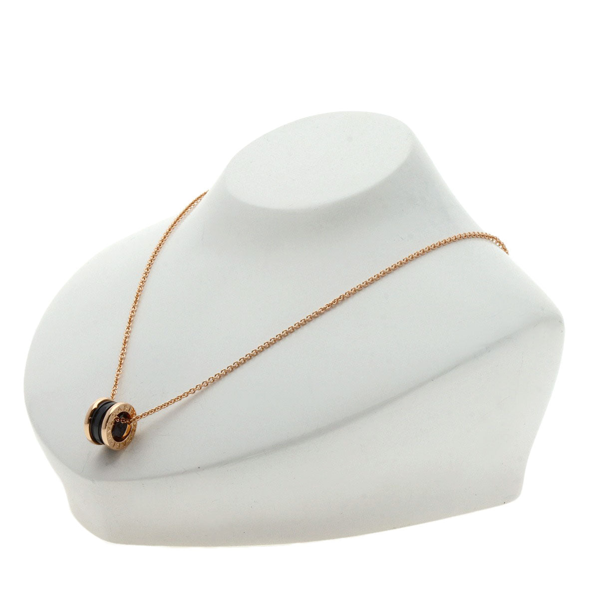 BVLGARI B.zero1 Black Ceramic Necklace K18 Pink Gold Ladies [Used]